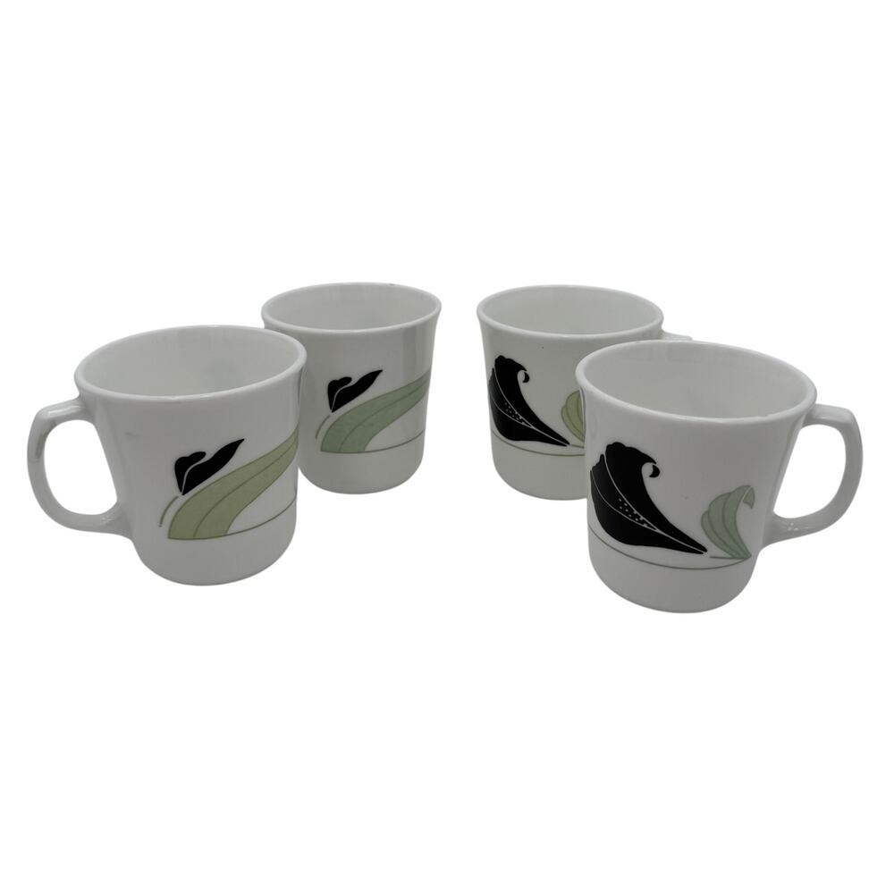 Vintage Coffee Cups Mugs Corelle Black Orchid